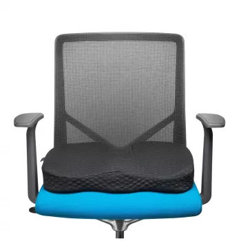 Kensington Cojín de asiento Premium Cool-Gel, cojín de asiento, espuma viscoelástica, silla, negro, liso, cremallera