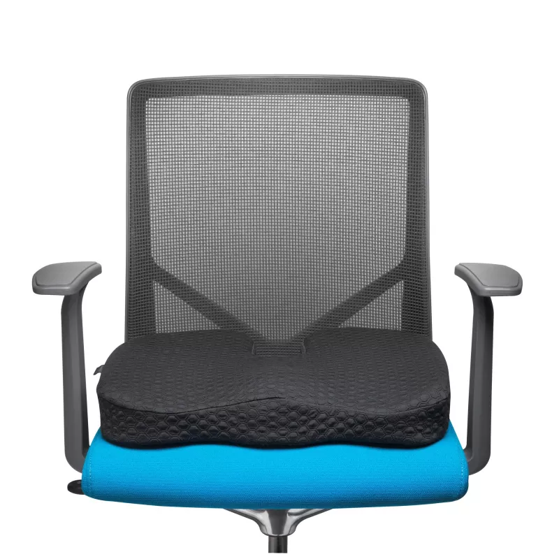 Kensington Cojín de asiento Premium Cool-Gel, cojín de asiento, espuma viscoelástica, silla, negro, liso, cremallera