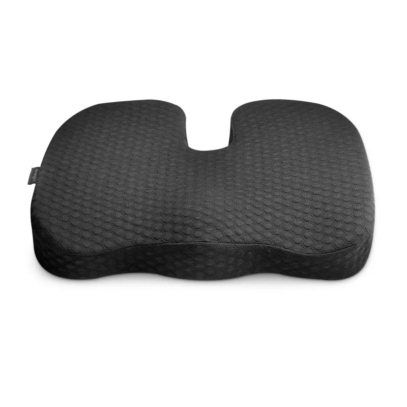 Kensington Cojín de asiento Premium Cool-Gel, cojín de asiento, espuma viscoelástica, silla, negro, liso, cremallera