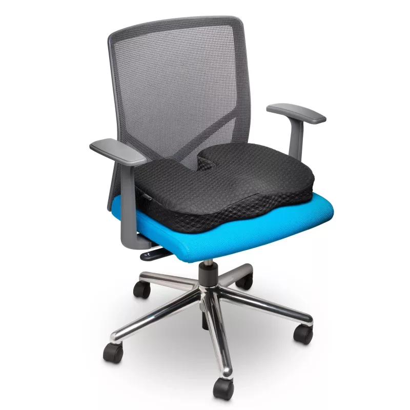 Kensington Cojín de asiento Premium Cool-Gel, cojín de asiento, espuma viscoelástica, silla, negro, liso, cremallera