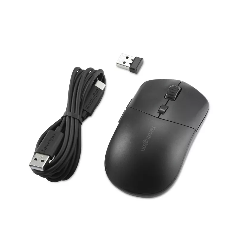 Kensington MY430 EQ ratón recargable, ambidiestro, óptico, RF inalámbrico + Bluetooth, 2400 DPI, negro