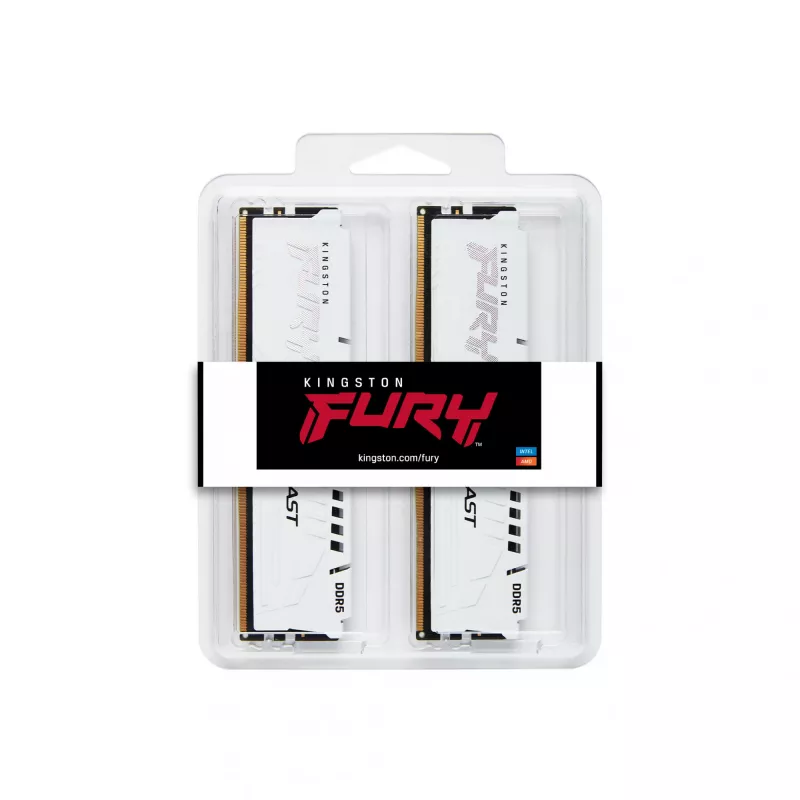 Kingston Technology FURY Beast 32GB 6400MT/s DDR5 CL32 DIMM (Kit de 2) blanco EXPO