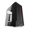 Caja de PC KRUX Astro Cube negra — chasis Cube, compatible con Micro ATX/Mini-ITX, 1 bahía de 3,5 inch + 2 de 2,5 inch, ventana lateral, fuente de alimentación máx. 28 cm, altura máx. de disipador 136 mm