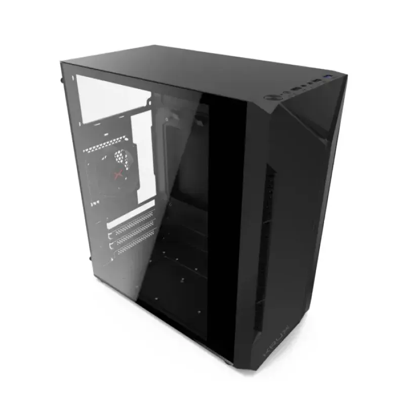 Caja de PC KRUX Astro Cube negra — chasis Cube, compatible con Micro ATX/Mini-ITX, 1 bahía de 3,5 inch + 2 de 2,5 inch, ventana lateral, fuente de alimentación máx. 28 cm, altura máx. de disipador 136 mm