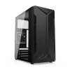 Caja de PC KRUX Astro Cube negra — chasis Cube, compatible con Micro ATX/Mini-ITX, 1 bahía de 3,5 inch + 2 de 2,5 inch, ventana lateral, fuente de alimentación máx. 28 cm, altura máx. de disipador 136 mm