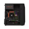 Caja de PC KRUX Astro Cube negra — chasis Cube, compatible con Micro ATX/Mini-ITX, 1 bahía de 3,5 inch + 2 de 2,5 inch, ventana lateral, fuente de alimentación máx. 28 cm, altura máx. de disipador 136 mm