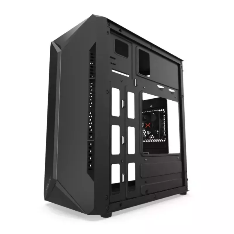 Caja de PC KRUX Astro Cube negra — chasis Cube, compatible con Micro ATX/Mini-ITX, 1 bahía de 3,5 inch + 2 de 2,5 inch, ventana lateral, fuente de alimentación máx. 28 cm, altura máx. de disipador 136 mm