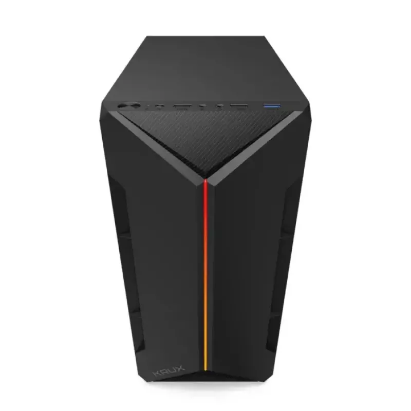 Caja de PC KRUX Astro Cube negra — chasis Cube, compatible con Micro ATX/Mini-ITX, 1 bahía de 3,5 inch + 2 de 2,5 inch, ventana lateral, fuente de alimentación máx. 28 cm, altura máx. de disipador 136 mm