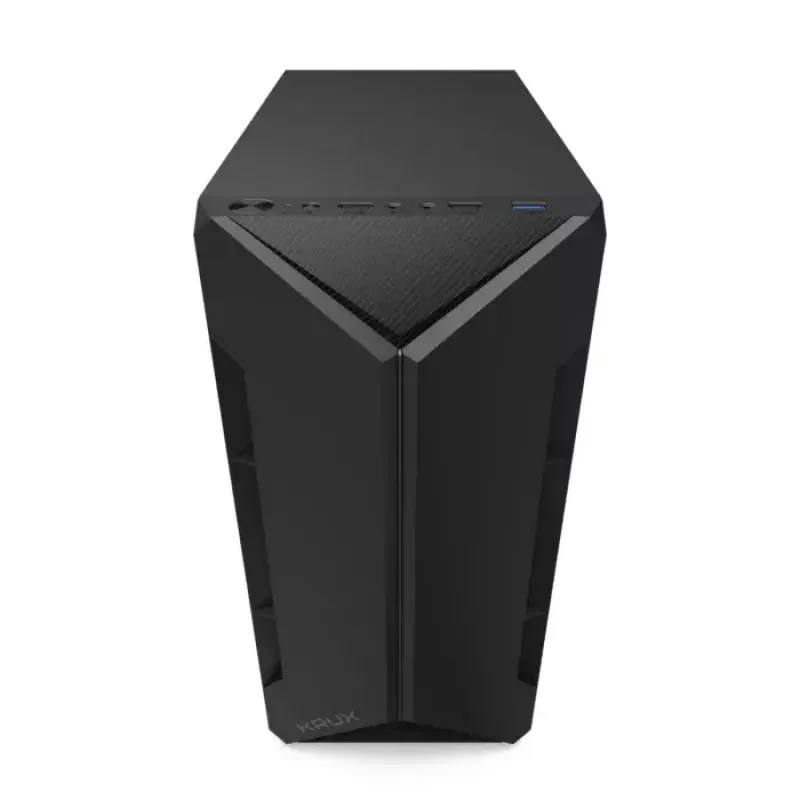 Caja de PC KRUX Astro Cube negra — chasis Cube, compatible con Micro ATX/Mini-ITX, 1 bahía de 3,5 inch + 2 de 2,5 inch, ventana lateral, fuente de alimentación máx. 28 cm, altura máx. de disipador 136 mm