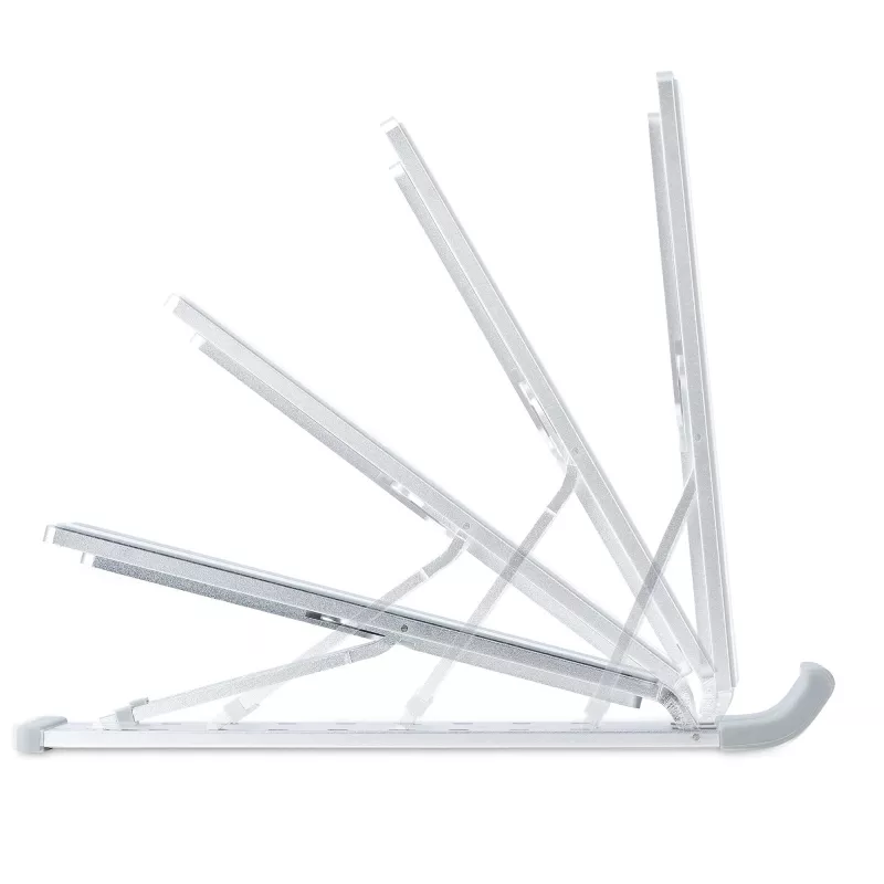StarTech.com soporte plegable elevador para portátil, soporte ergonómico portátil de altura ajustable, estructura de aluminio ventilada soporta 10 kg, inclinable/elevable/angulado para portátil/tableta, diseño plegable