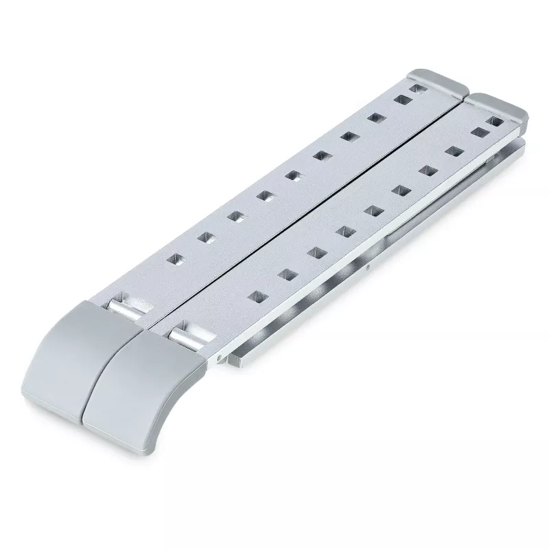StarTech.com soporte plegable elevador para portátil, soporte ergonómico portátil de altura ajustable, estructura de aluminio ventilada soporta 10 kg, inclinable/elevable/angulado para portátil/tableta, diseño plegable