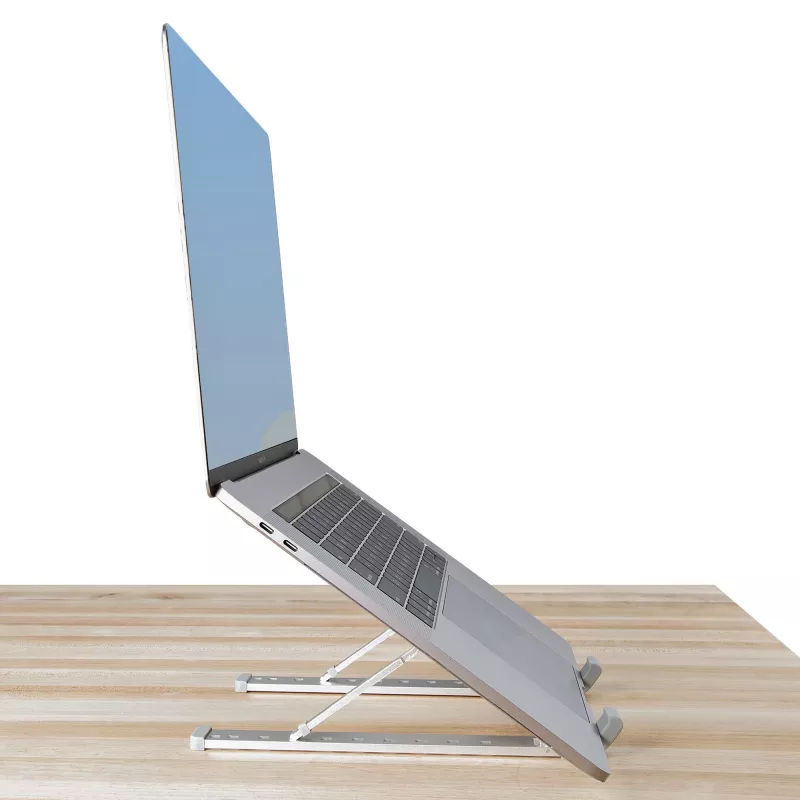 StarTech.com soporte plegable elevador para portátil, soporte ergonómico portátil de altura ajustable, estructura de aluminio ventilada soporta 10 kg, inclinable/elevable/angulado para portátil/tableta, diseño plegable