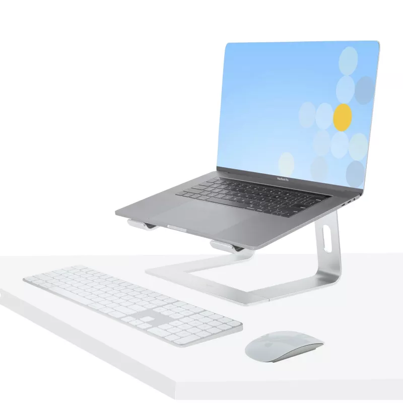 StarTech.com soporte para portátil de escritorio, soporta 5 kg/11 lb, aluminio, plata, elevación ergonómica para portátil, soporte portátil, soporte para ordenador para MacBook Air/Pro, Dell XPS, Lenovo