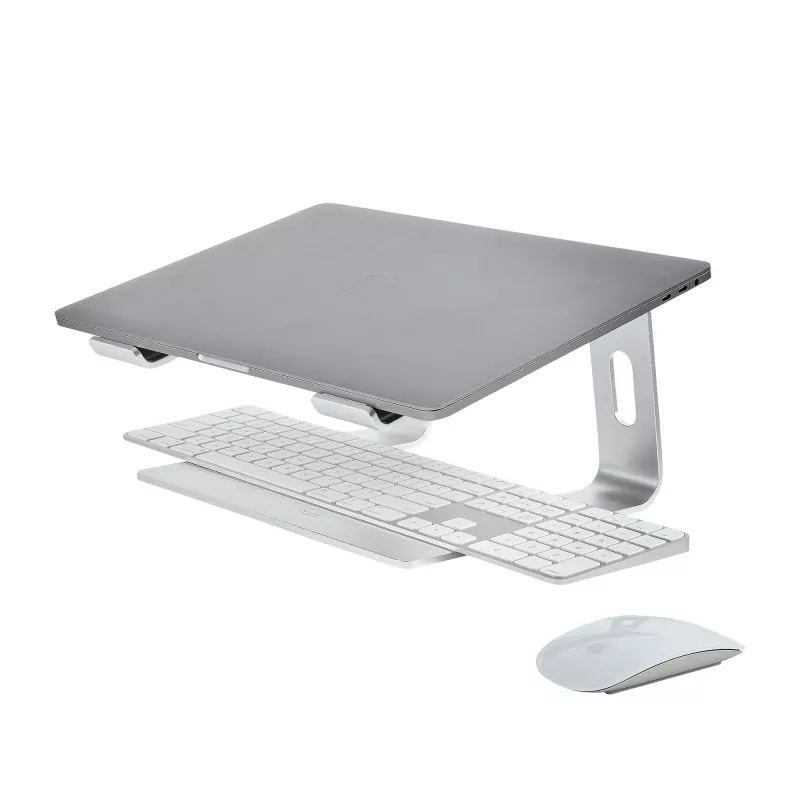 StarTech.com soporte para portátil de escritorio, soporta 5 kg/11 lb, aluminio, plata, elevación ergonómica para portátil, soporte portátil, soporte para ordenador para MacBook Air/Pro, Dell XPS, Lenovo