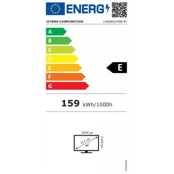 iiyama LH8665UHSB-B1 pantalla de señalización diseño kiosco 2,18 m (86 pulgadas) LED Wi-Fi 800 cd/m² 4K Ultra HD negro procesador integrado Android 11 24/7