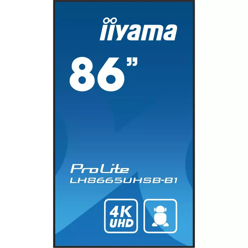 iiyama LH8665UHSB-B1 pantalla de señalización diseño kiosco 2,18 m (86 pulgadas) LED Wi-Fi 800 cd/m² 4K Ultra HD negro procesador integrado Android 11 24/7