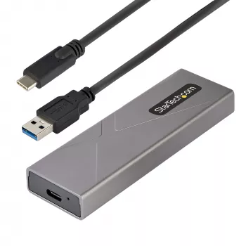 StarTech.com carcasa USB-C 10 Gbit/s para SSD M.2 NVMe o M.2 SATA – carcasa externa de aluminio sin herramientas para SSD M.2 PCIe/SATA NGFF – cable host USB Type-C y Type-A – compatible con 2230/2242/2260/2280