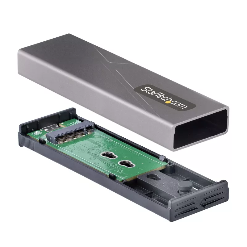 StarTech.com carcasa USB-C 10 Gbit/s para SSD M.2 NVMe o M.2 SATA – carcasa externa de aluminio sin herramientas para SSD M.2 PCIe/SATA NGFF – cable host USB Type-C y Type-A – compatible con 2230/2242/2260/2280