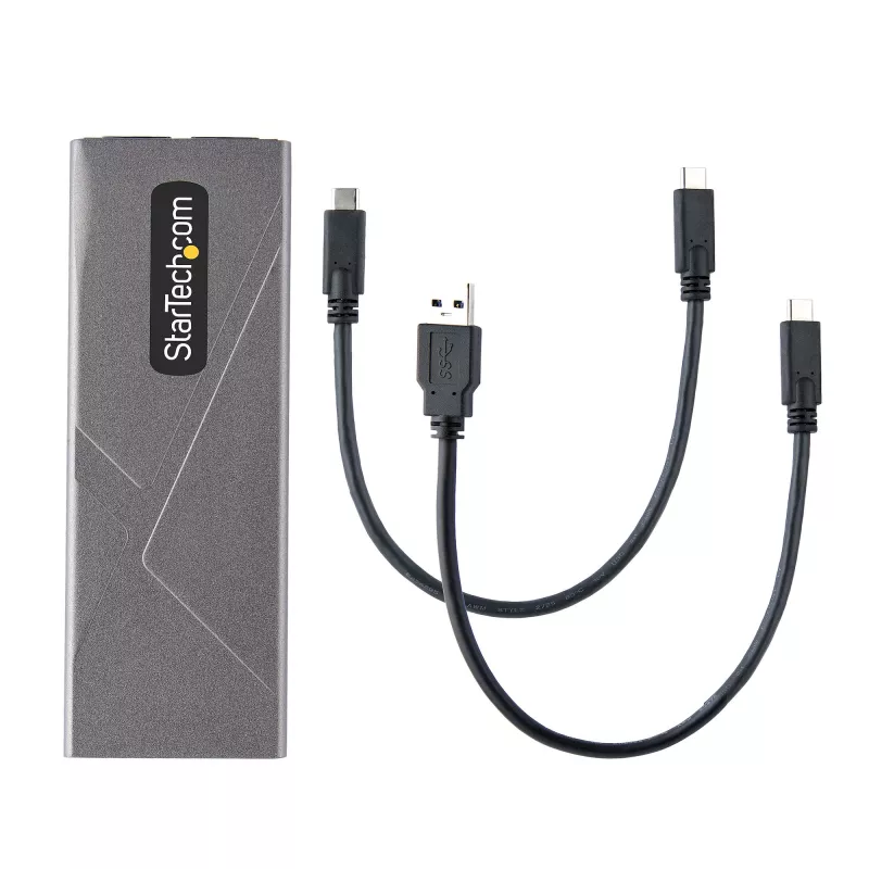 StarTech.com carcasa USB-C 10 Gbit/s para SSD M.2 NVMe o M.2 SATA – carcasa externa de aluminio sin herramientas para SSD M.2 PCIe/SATA NGFF – cable host USB Type-C y Type-A – compatible con 2230/2242/2260/2280