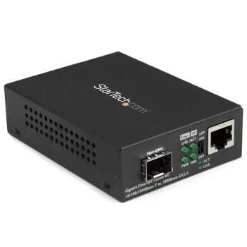 StarTech.com Convertidor de medios de fibra Gigabit Ethernet con ranura SFP abierta
