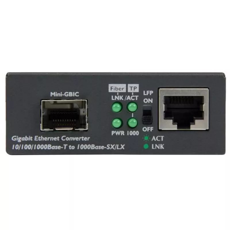 StarTech.com Convertidor de medios de fibra Gigabit Ethernet con ranura SFP abierta
