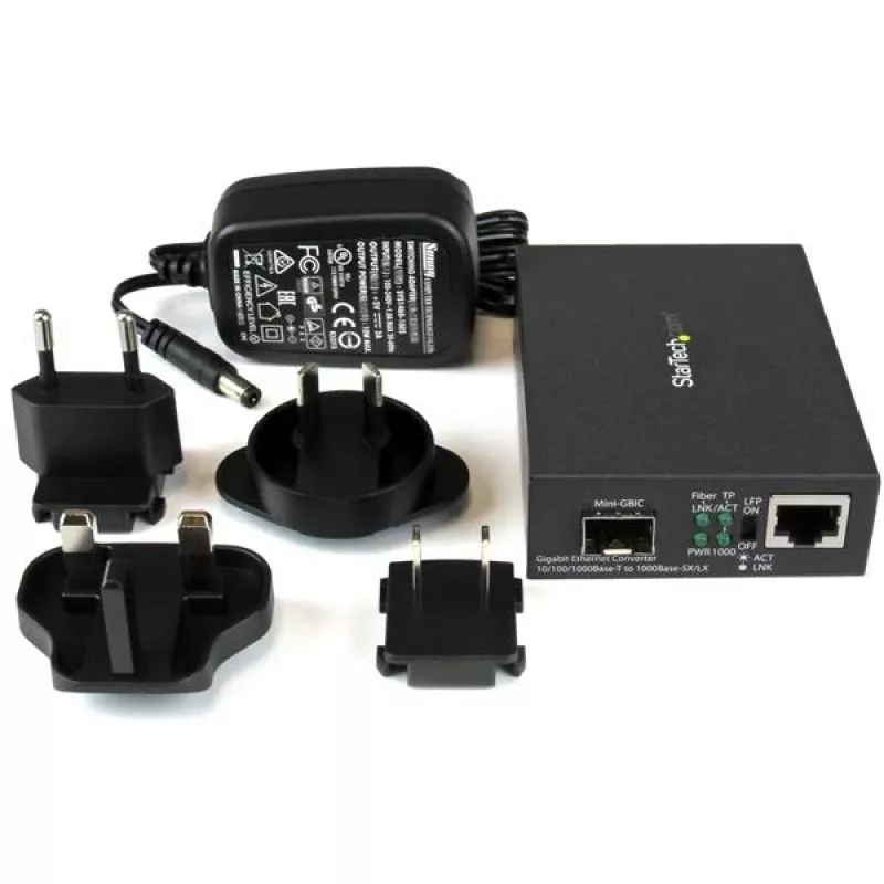 StarTech.com Convertidor de medios de fibra Gigabit Ethernet con ranura SFP abierta