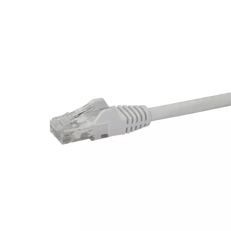 StarTech.com N6PATC10MWH cable de red Ethernet CAT6 de 10 m, RJ45 antienganche, UTP, 650 MHz, 100 W PoE, 24 AWG, protección antitirones, blanco