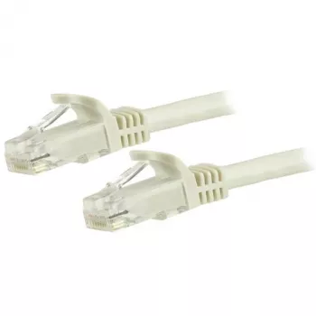 Cable Ethernet StarTech.com 3 m CAT6 – blanco – cable Gigabit Ethernet CAT 6 – 250MHz 100W PoE RJ45 UTP de red/parcheo, sin enganches con alivio de tensión, probado individualmente