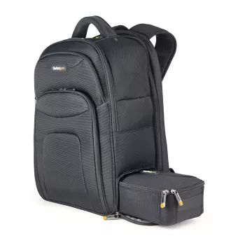 StarTech.com Mochila para portátil de 17,3 pulgadas con estuche organizador de accesorios extraíble – Mochila profesional IT-Tech para trabajo/viaje/desplazamiento – Bolsa ergonómica para ordenador – Nylon balístico resistente – Compartimentos para portátil/tablet