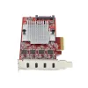 StarTech.com Tarjeta PCIe USB Type-C de 4 puertos, USB 3.2 10Gbps, tarjeta de expansión USB-C PCI Express, 4x controladores USB independientes, Windows/Linux/macOS, conforme TAA