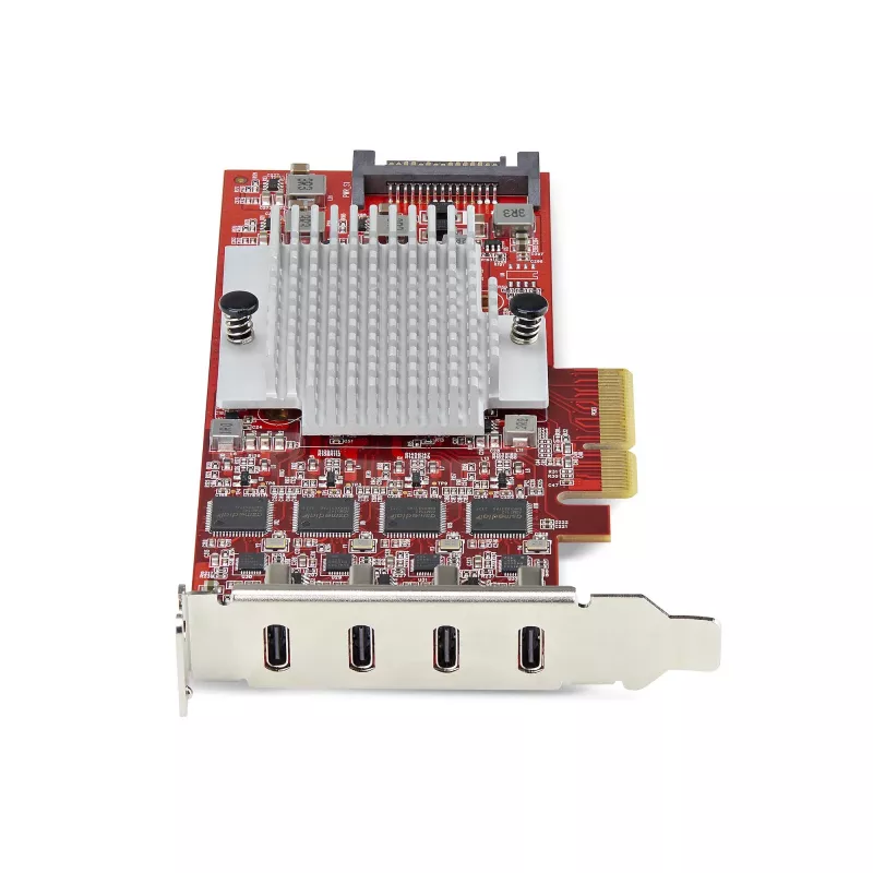 StarTech.com Tarjeta PCIe USB Type-C de 4 puertos, USB 3.2 10Gbps, tarjeta de expansión USB-C PCI Express, 4x controladores USB independientes, Windows/Linux/macOS, conforme TAA