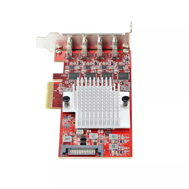 StarTech.com Tarjeta PCIe USB Type-C de 4 puertos, USB 3.2 10Gbps, tarjeta de expansión USB-C PCI Express, 4x controladores USB independientes, Windows/Linux/macOS, conforme TAA