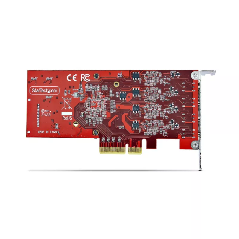 StarTech.com Tarjeta PCIe USB Type-C de 4 puertos, USB 3.2 10Gbps, tarjeta de expansión USB-C PCI Express, 4x controladores USB independientes, Windows/Linux/macOS, conforme TAA