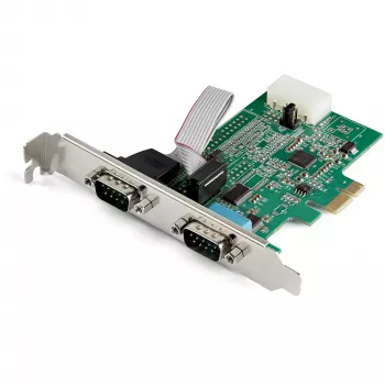 StarTech.com Adaptador serie RS232 PCI Express de 2 puertos - Controlador host serie RS232 PCIe - Tarjeta PCIe a doble serie DB9 - UART 16950 - Tarjeta de ampliación - Windows y Linux