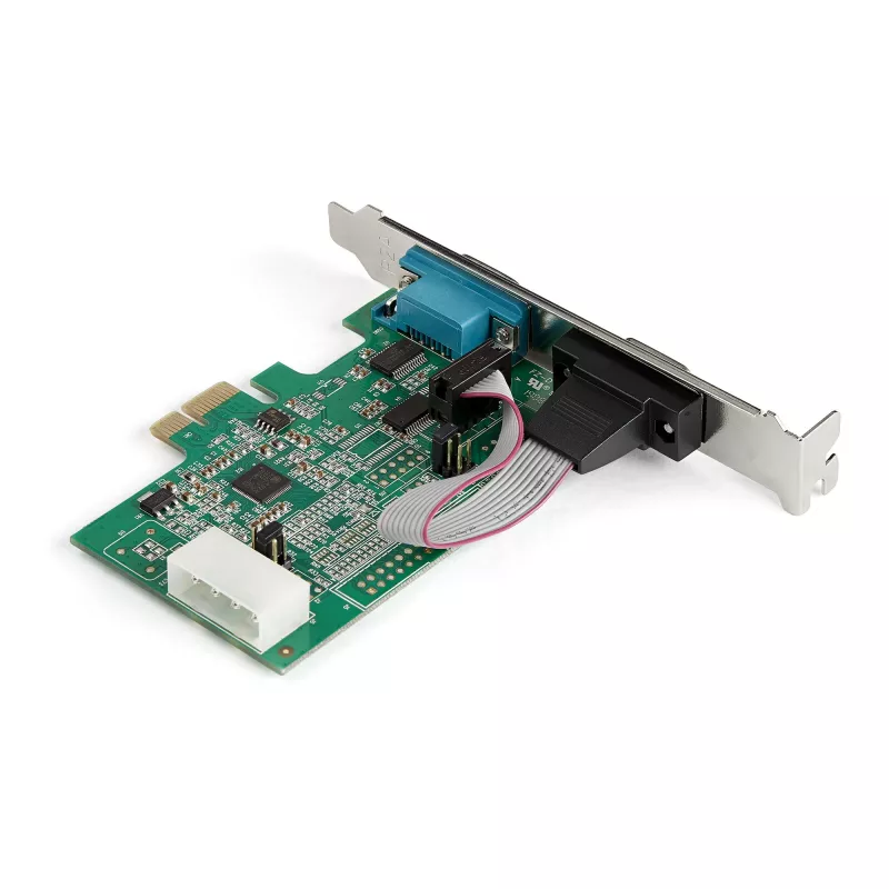 StarTech.com Adaptador serie RS232 PCI Express de 2 puertos - Controlador host serie RS232 PCIe - Tarjeta PCIe a doble serie DB9 - UART 16950 - Tarjeta de ampliación - Windows y Linux