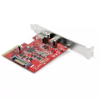 StarTech.com Tarjeta PCIe de 2 puertos 10Gbps USB-A y USB-C – Tarjeta adaptadora controladora host USB 3.2/Gen 2 PCI Express Type-C/A – Tarjeta de ampliación PCIe USB 3.2/Gen 2x1 – Windows, macOS, Linux