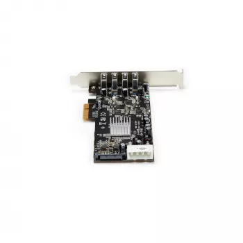 StarTech.com Tarjeta PCIe USB 3.0 de 4 puertos con 4 canales dedicados de 5 Gbit/s (USB 3.1 Gen 1) – UASP – Alimentación SATA/LP4 – Tarjeta adaptadora PCI Express