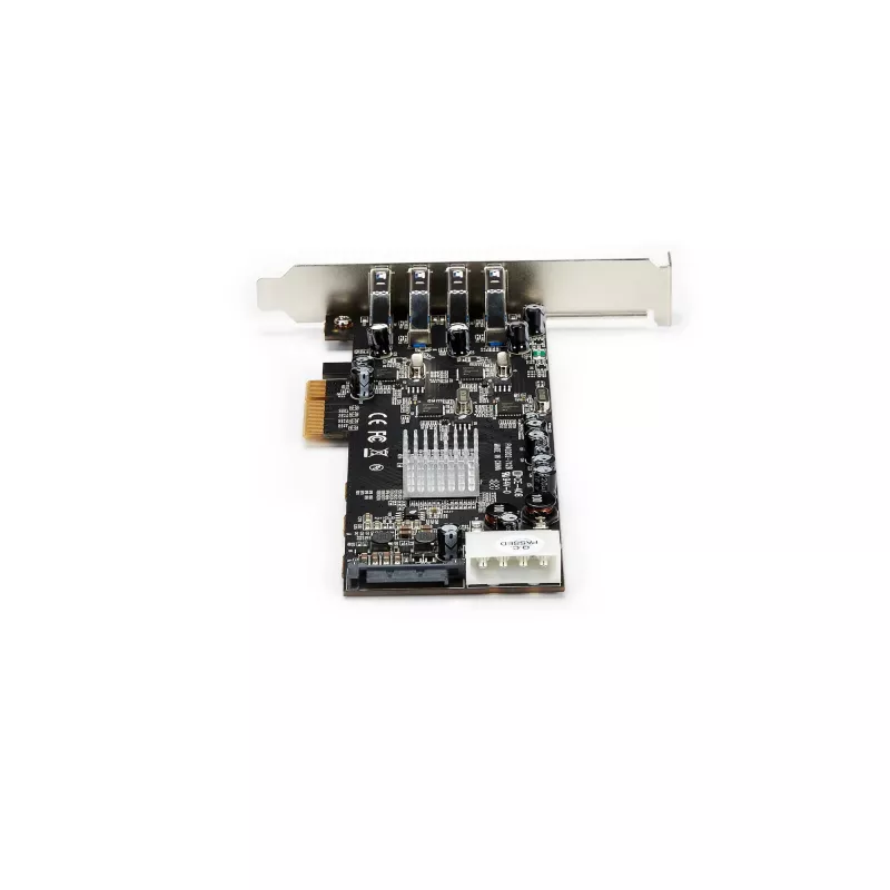 Tarjeta PCIe StarTech.com de 4 puertos USB 3.0 con 4 canales dedicados de 5 Gbps (USB 3.1 Gen 1) – UASP – alimentación SATA / LP4 – tarjeta adaptadora PCI Express