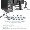 Tarjeta PCIe StarTech.com de 4 puertos USB 3.0 con 4 canales dedicados de 5 Gbps (USB 3.1 Gen 1) – UASP – alimentación SATA / LP4 – tarjeta adaptadora PCI Express