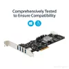 Tarjeta PCIe StarTech.com de 4 puertos USB 3.0 con 4 canales dedicados de 5 Gbps (USB 3.1 Gen 1) – UASP – alimentación SATA / LP4 – tarjeta adaptadora PCI Express