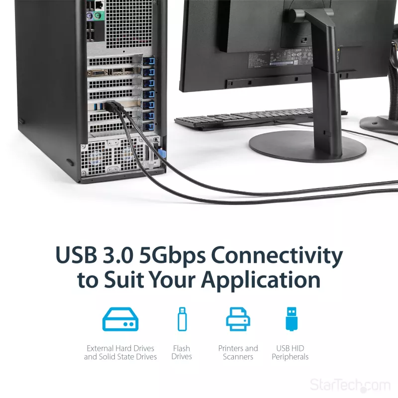 Tarjeta PCIe StarTech.com de 4 puertos USB 3.0 con 4 canales dedicados de 5 Gbps (USB 3.1 Gen 1) – UASP – alimentación SATA / LP4 – tarjeta adaptadora PCI Express