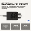 Motorola TurboPower 68W Universal Negro Cargador rápido de CA para interiores