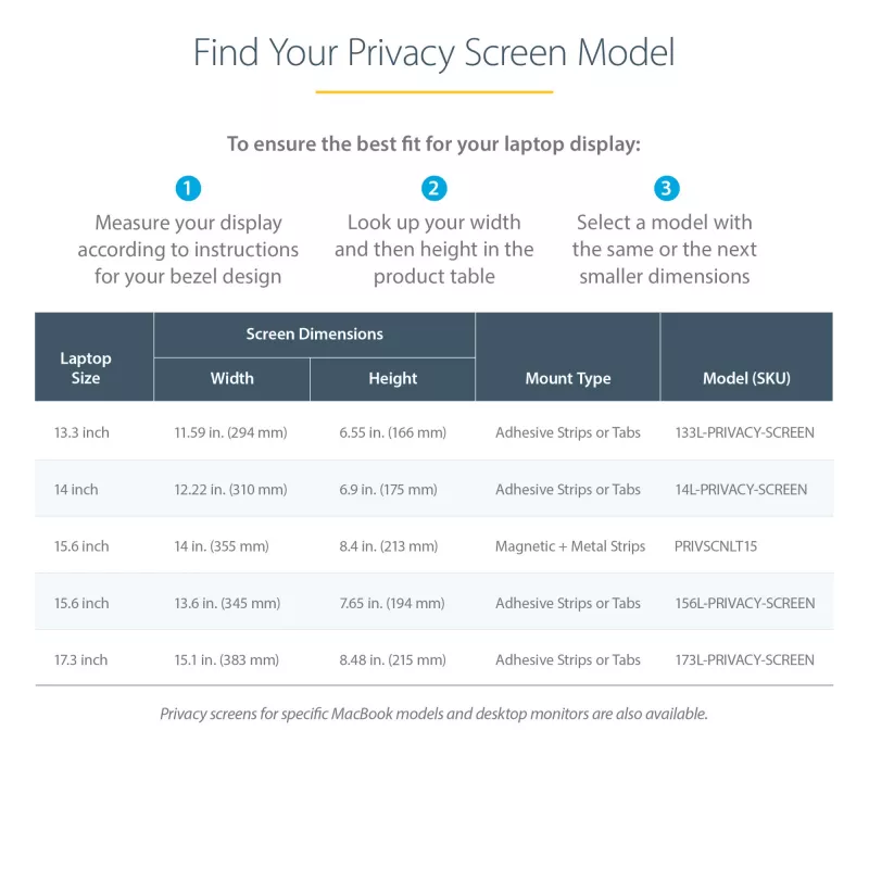 StarTech.com Filtro de privacidad para portátil de 15.6 pulgadas – Filtro de seguridad magnético y extraíble para pantalla de portátil – Protección de pantalla con reducción de luz azul – 16:9 – Mate/Brillante – +/-30 grados