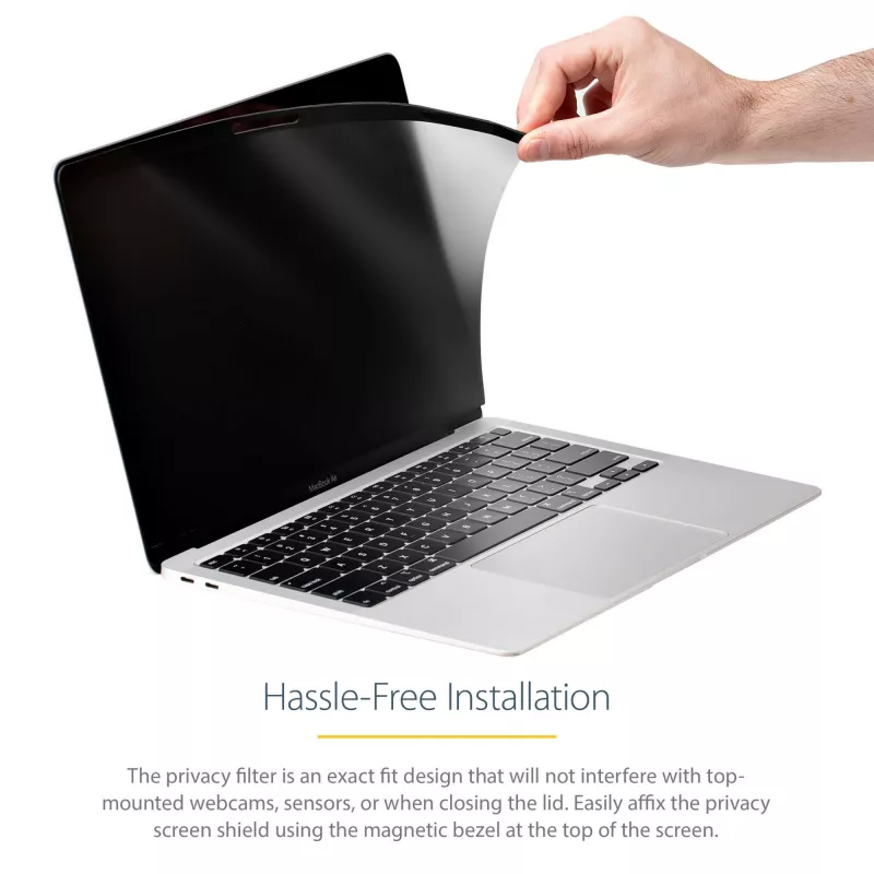 StarTech.com Filtro de privacidad para portátil de 13 pulgadas MacBook Pro y MacBook Air – Filtro de seguridad magnético y extraíble – Protección de pantalla con reducción de luz azul 16:10 – Mate/Brillante – +/-30 grados