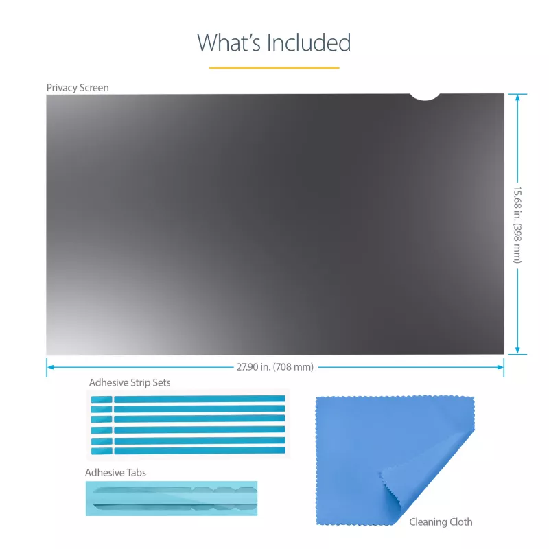 StarTech.com Filtro de privacidad para monitor de 32 pulgadas pantalla de PC – Filtro de seguridad para pantalla de ordenador – Lámina protectora de pantalla con reducción de luz azul – Widescreen 16:9 – Mate/Brillante – +/-30 grados