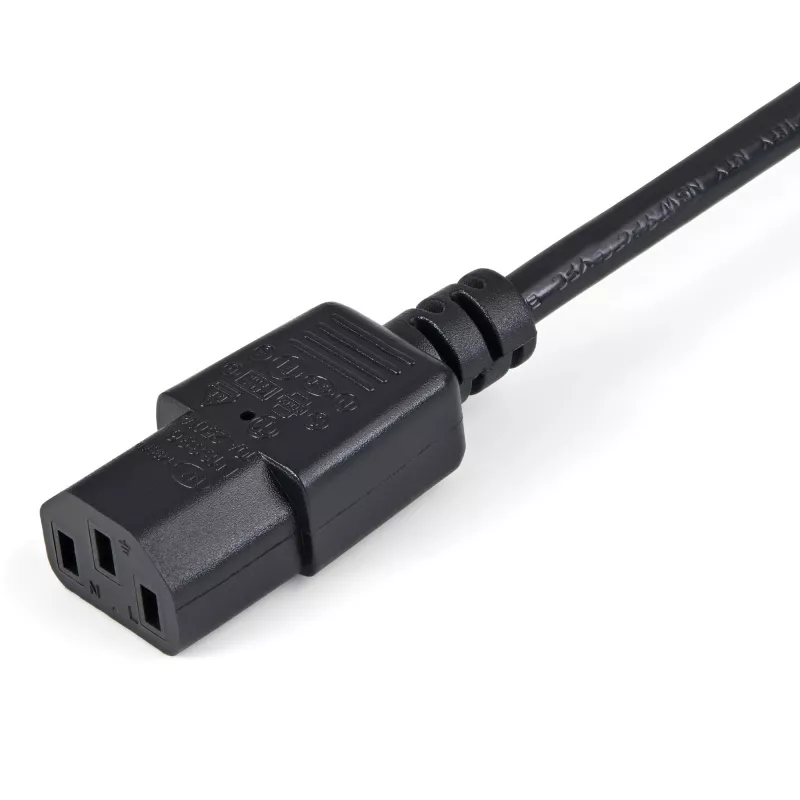 StarTech.com Cable alargador de corriente de 1m, C14 a C13, 10A 125V, 18AWG, cable alargador de corriente para ordenador, cable de alimentación de CA IEC-320-C14 a IEC-320-C13 para fuentes de alimentación, certificado UL