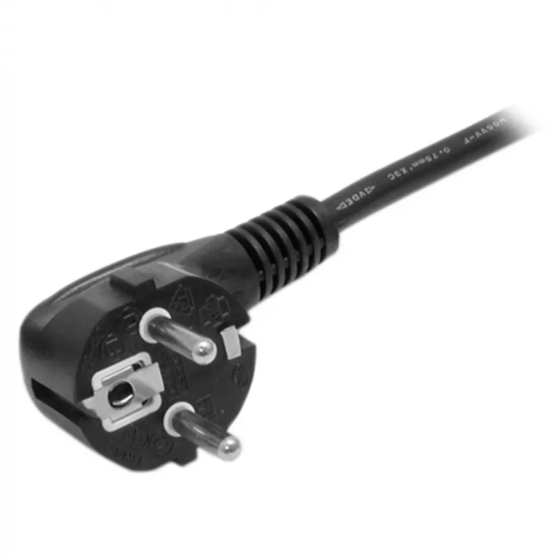 StarTech.com Cable de alimentación de ordenador de 2m, 18AWG, cable de alimentación EU Schuko a C13, 250V 10A, cable de CA de repuesto negro, cable de alimentación de TV/monitor, cable de alimentación Schuko CEE 7/7 a IEC 60320 C13 - Cable de fuente de alimentación de PC
