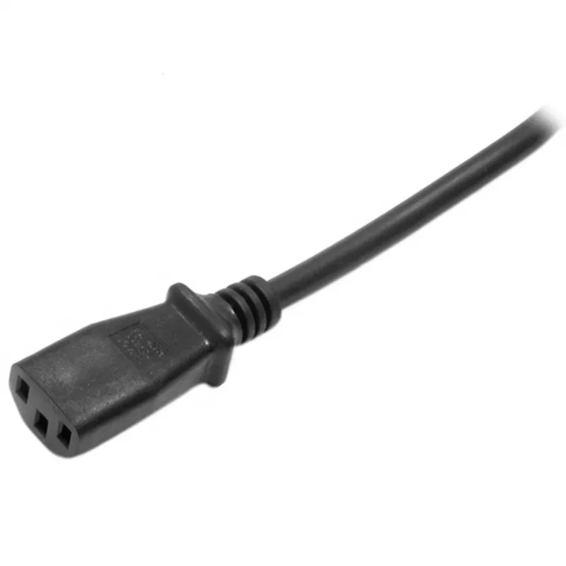 StarTech.com Cable de alimentación de ordenador de 2m, 18AWG, cable de alimentación EU Schuko a C13, 250V 10A, cable de CA de repuesto negro, cable de alimentación de TV/monitor, cable de alimentación Schuko CEE 7/7 a IEC 60320 C13 - Cable de fuente de alimentación de PC