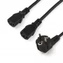 StarTech.com Cable de alimentación de ordenador en Y de 2m (6ft), 18AWG, EU Schuko a 2x C13, 10A 250V, cable de CA de repuesto negro, cable de alimentación de impresora, cable de fuente de alimentación de PC, cable de alimentación de monitor – certificado UL
