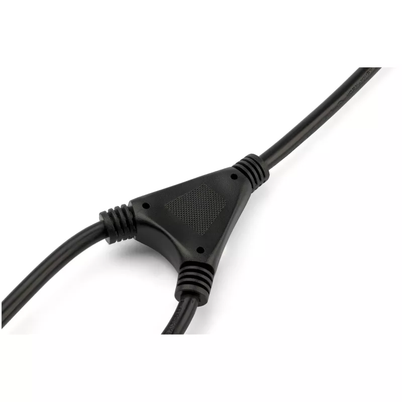 StarTech.com Cable de alimentación de ordenador en Y de 2m (6ft), 18AWG, EU Schuko a 2x C13, 10A 250V, cable de CA de repuesto negro, cable de alimentación de impresora, cable de fuente de alimentación de PC, cable de alimentación de monitor – certificado UL